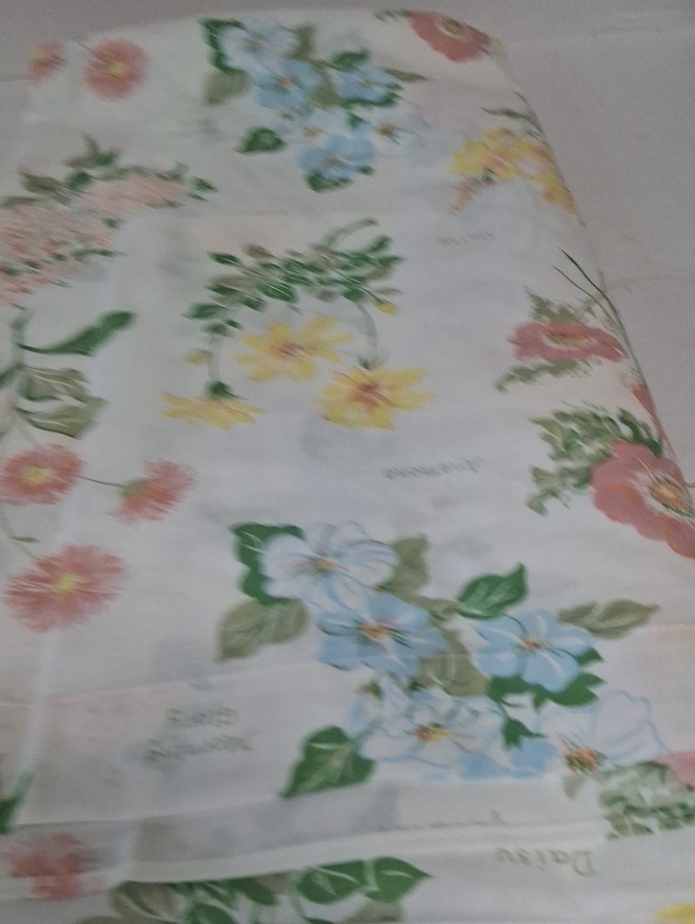 VTG 70s Sears Perma-Prest Twin Flat Sheet Botanical Floral Labeled Flowers Deads